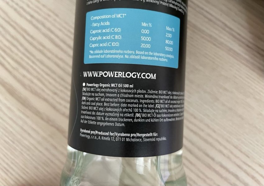 Powerlogy MCT Oil zloženie