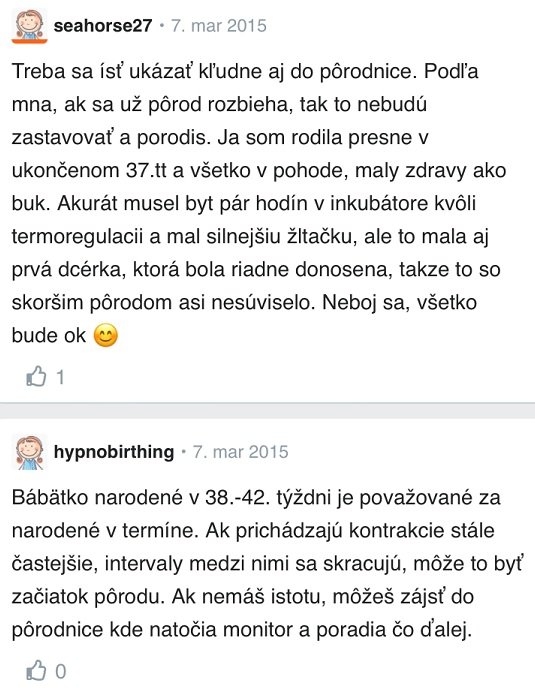 37. týždeň tehotenstva diskusia