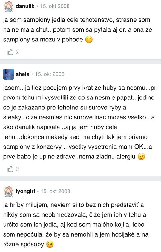 Hríby v tehotenstve – skúsenosti Modrykonik
