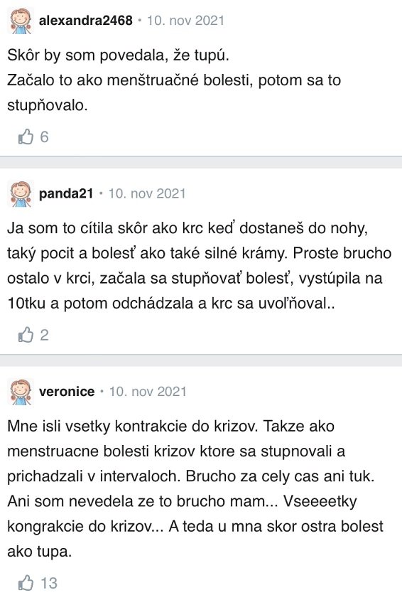 Pôrodné kontrakcie – skúsenosti Modrykonik