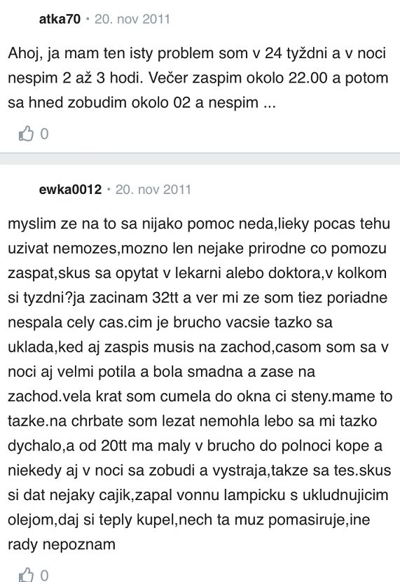 Nespavosť v tehotenstve skúsenosti Modrykonik