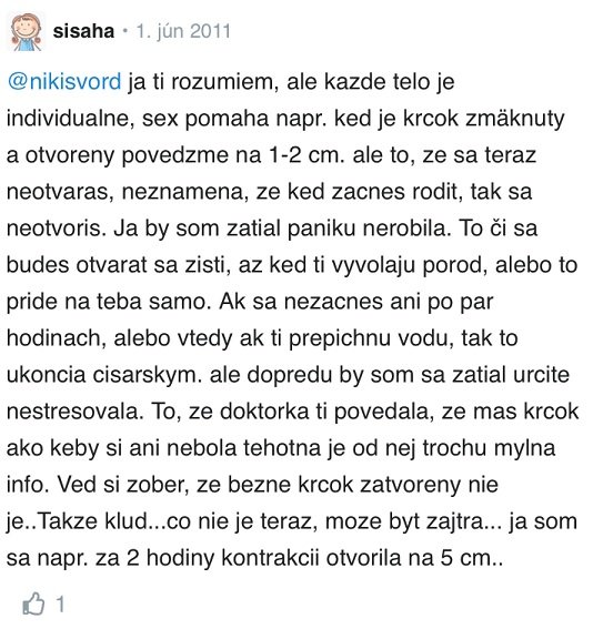 Prečo sa žena neotvára pri pôrode? diskusia Modrykonik