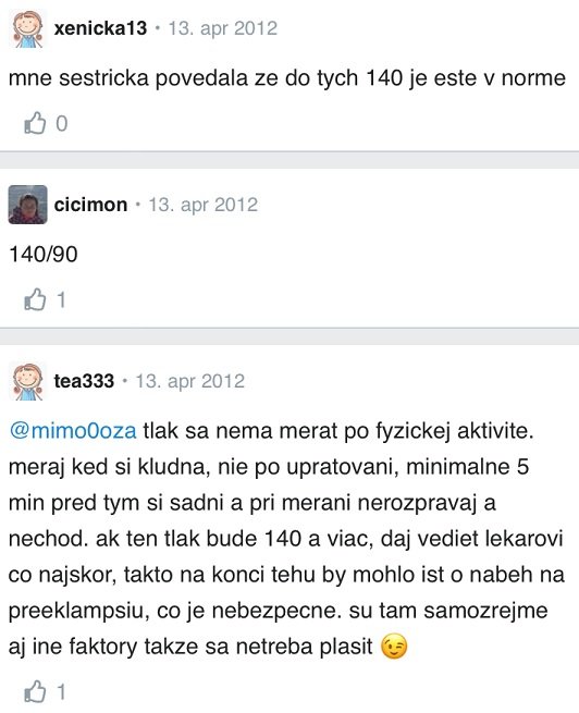 Vysoký tlak v tehotenstve diskusia Modrykonik