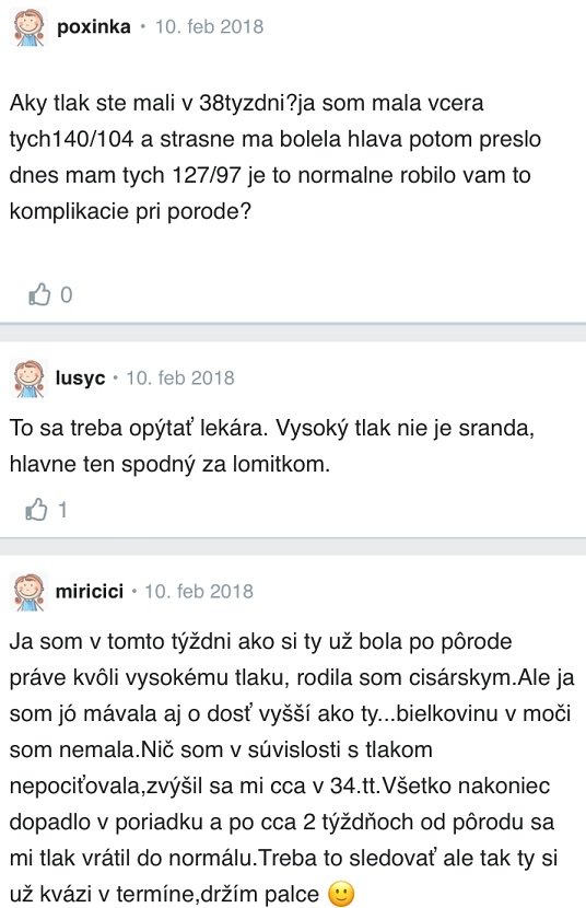 Vysoký tlak v tehotenstve skúsenosti Modrykonik